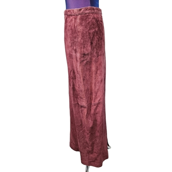 Brandon Thomas Mauve Suede Leather Maxi Skirt Size 4 Women's N86 - Picture 4 of 11
